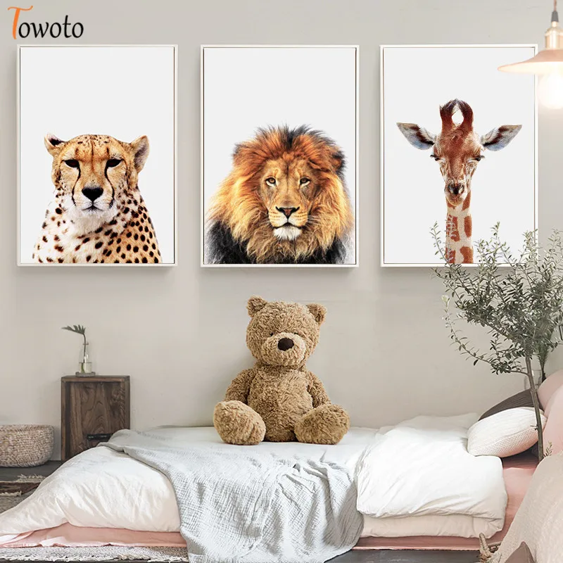 Картина на холсте с изображением диких животных жирафа зебры|Рисование и