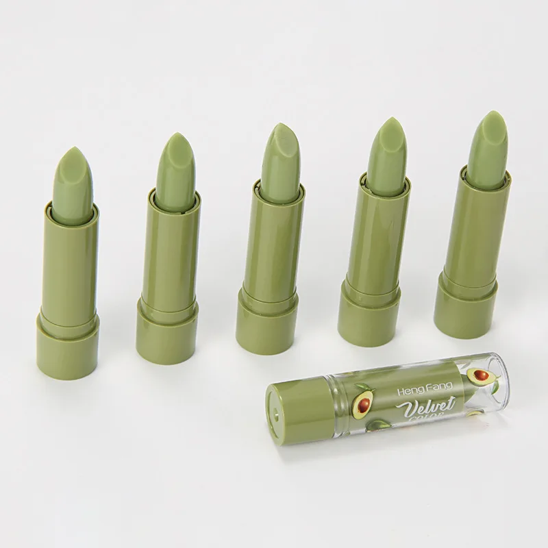 

2pcs Moisture Avocado Lip Balm Velvet Jelly Matte Natural Lipbalm Temperature Color Changing Lipstick Lasting Nourish Lips Care