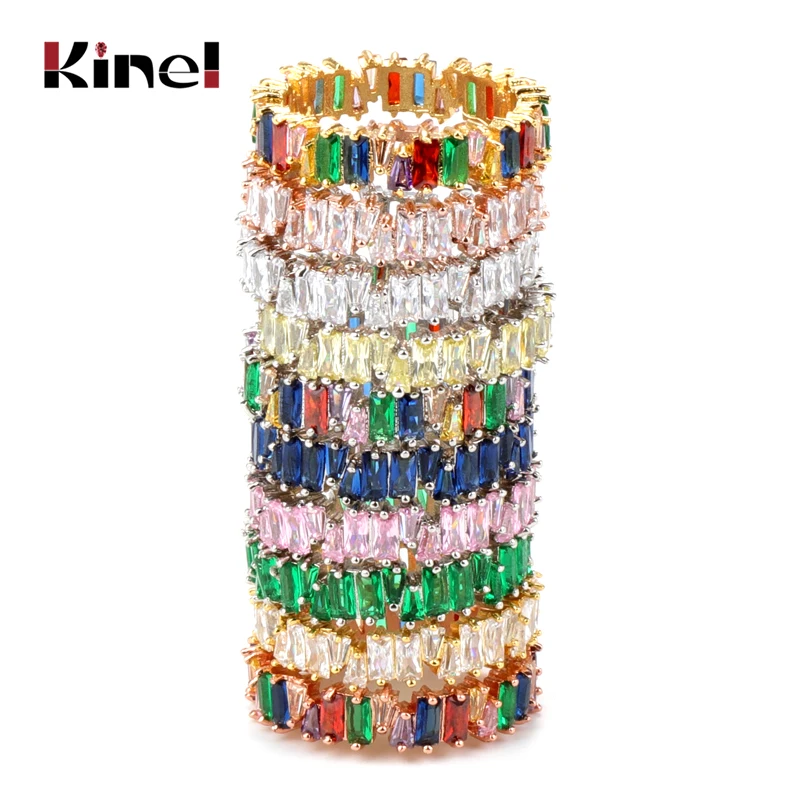 Женское свадебное кольцо Kinel обручальное в стиле панк из Дубая с кубическим