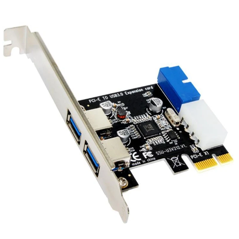 

2 Ports PCI Express USB 3.0 Front Panel with Control Card Adapter 4Pin 20 Pin