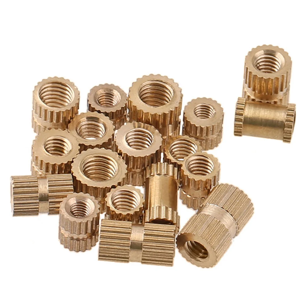 10Pcs 4#-40 Brass Hot Melt Insert Nut Injection Molding Brass Knurled Thread Inserts Nuts Through Hole Embedded Nutsert OD4.5mm images - 6