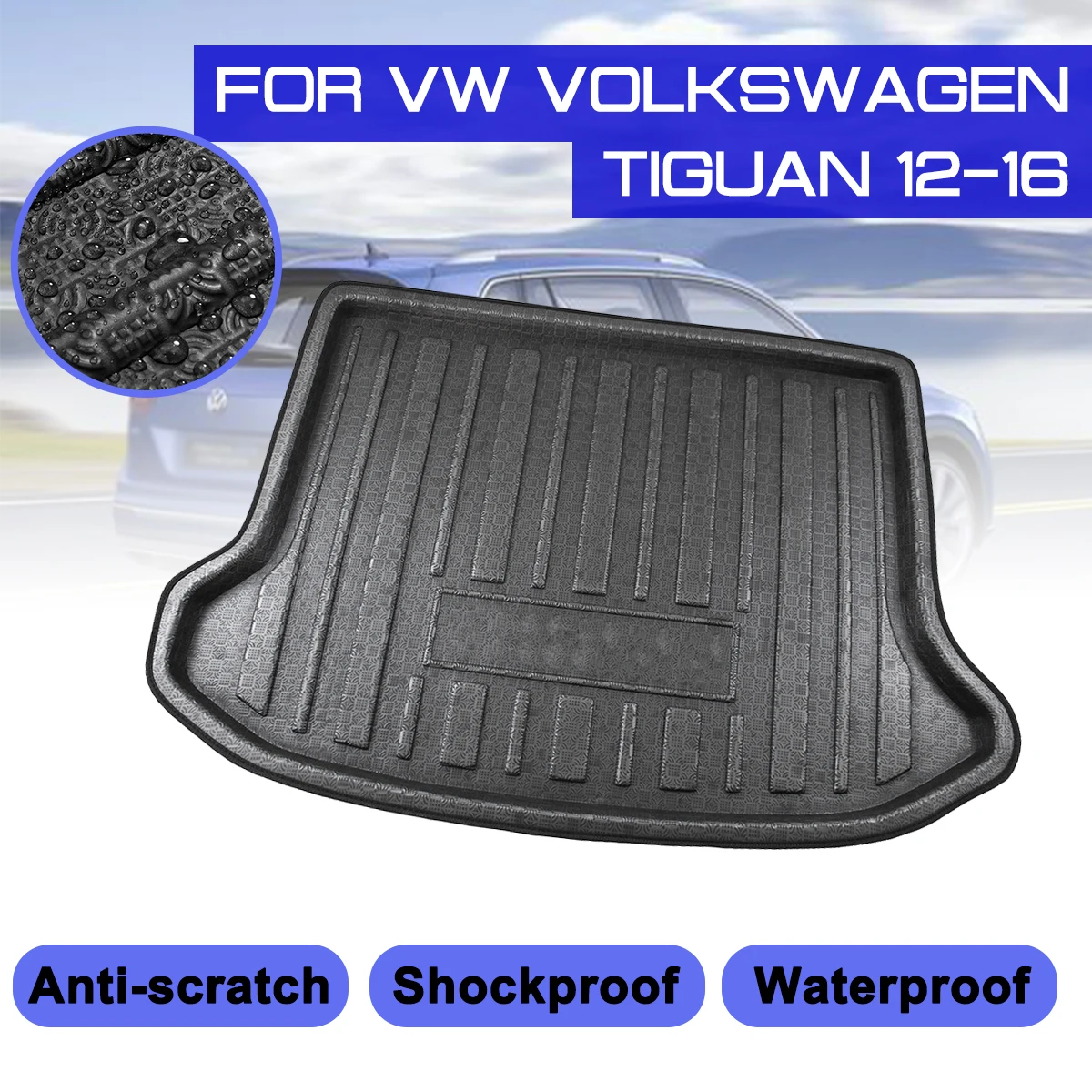 Для VW Volkswagen Tiguan 2012 2016 автомобильный коврик для багажника водонепроницаемый