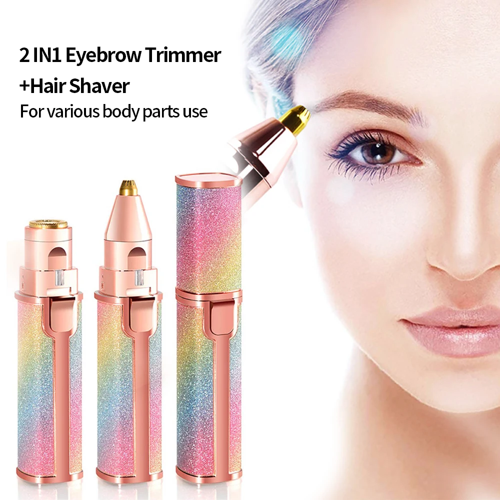 

2 in 1 Rechargeable Eyebrow Trimmer Lady Shaver Mini USB Women Epilator Facial Hair Remover Pen Size Female Hair Shaving Razor