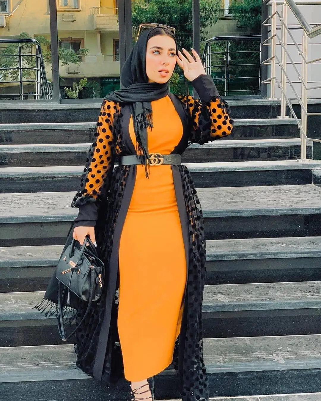 

2021 Dot Transparent Ramadan Eid Abaya Dubai Kaftan Hijab Muslim Kimono Cardigan Caftan Abayas for Women Turkish Islam Clothing