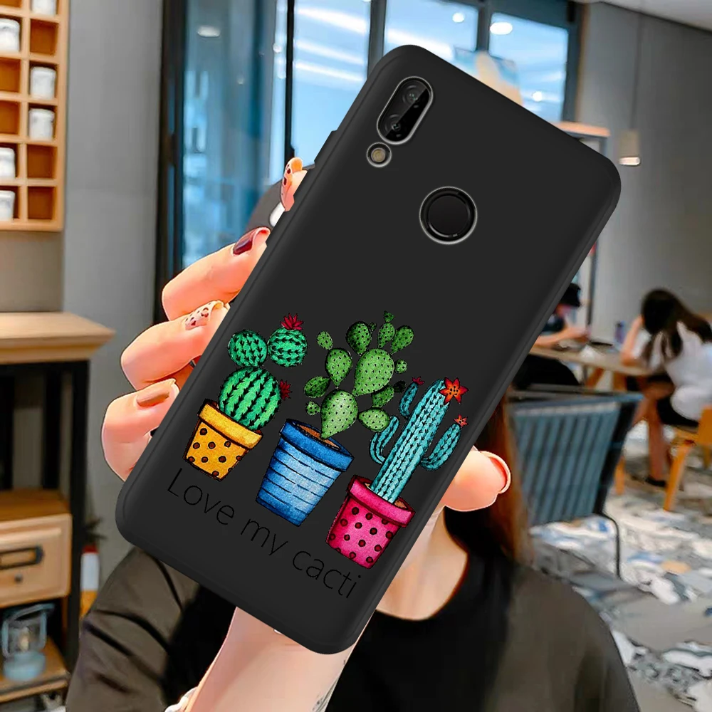 

Cat cactus cartoon cute fashion for Huawei P50 P40 P30 P20 P10 P8 Lite 2017 Mate 30 20 10 Lite Pro Phone Case Coque funda cover