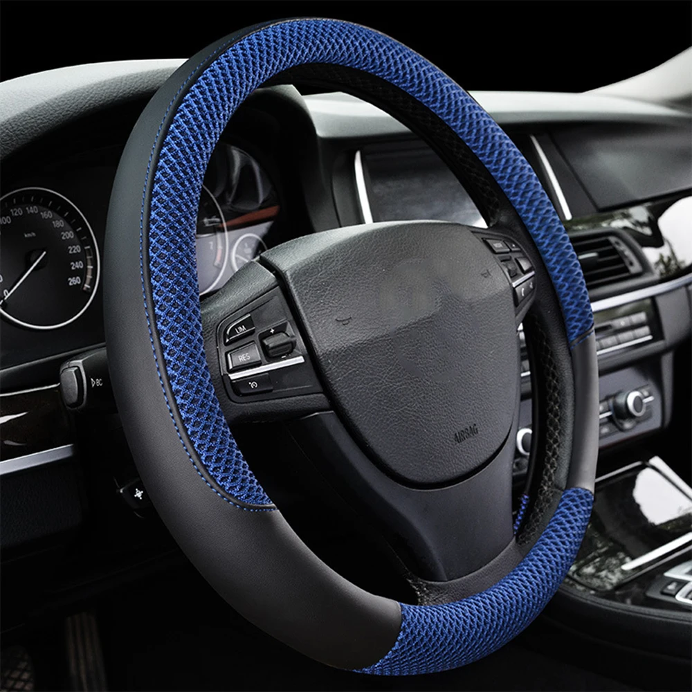 

KAWOSEN Summer Steering Wheel Cover Breathable, Non-slip Universal Fashion Steering Wheel Cover Fits 38cm/15" Diameter SSWC01