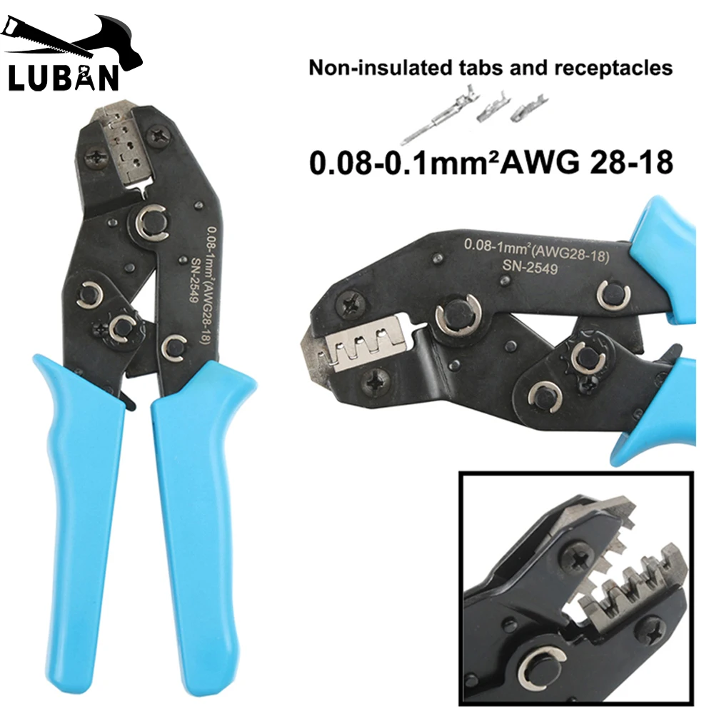 

SN-2549 crimping tools pliers 0.08-0.1mm2 28-18AWG with XH2.54 terminal box Car connector high precision wire electrician tools