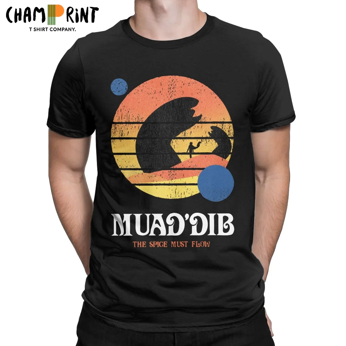 

Funny Dune T-Shirts for Men Crew Neck 100% Cotton T Shirts Muaddib The Spice Must Flow Arrakis Short Sleeve Tees Gift Clothes