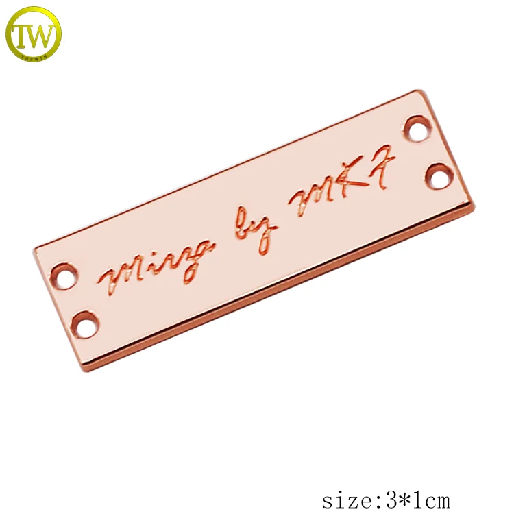 Квадратные маленькие металлические этикетки RoseLogo на заказ для одежды | Этикетки