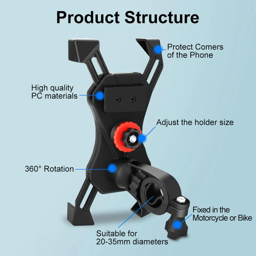 Портативный держатель для телефона на 360 градусов мотоцикла USB зарядное