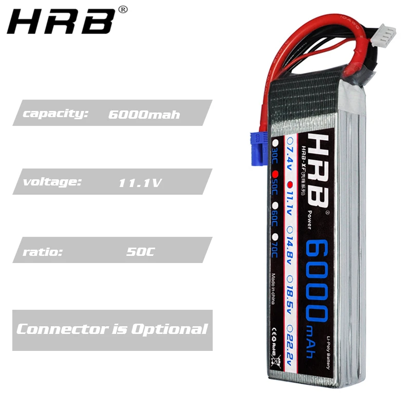 Аккумулятор HRB Lipo 3S 11 1 В 6000 мАч 50C XT60 XT90 Deans T EC5 Female для вертолета Traxxas Trex самолета