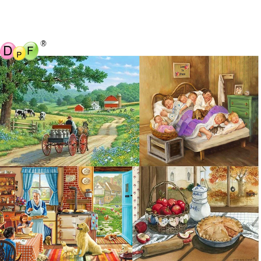 DPF 5D круглая/квадратная алмазная живопись вышивка крестиком ферма ремесла