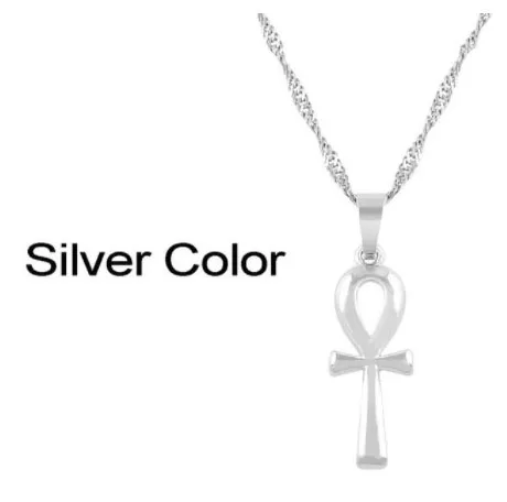 Anniyo Cruz egipcia ANJ ошейник pendiente para mujer niñas oro/plata africanana encantos joyeria Egipto jeroglitos|Цепочки| |
