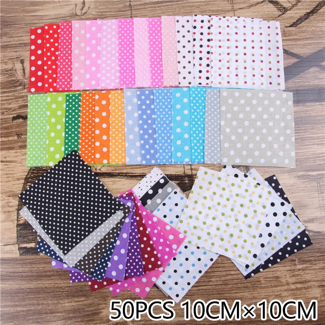 

50PCS DIY Handmade Patchwork Fabric Cloth Cloth Group Water Jade Dots Plain Weave Small Floral 10x10cm Small Floral Cloth