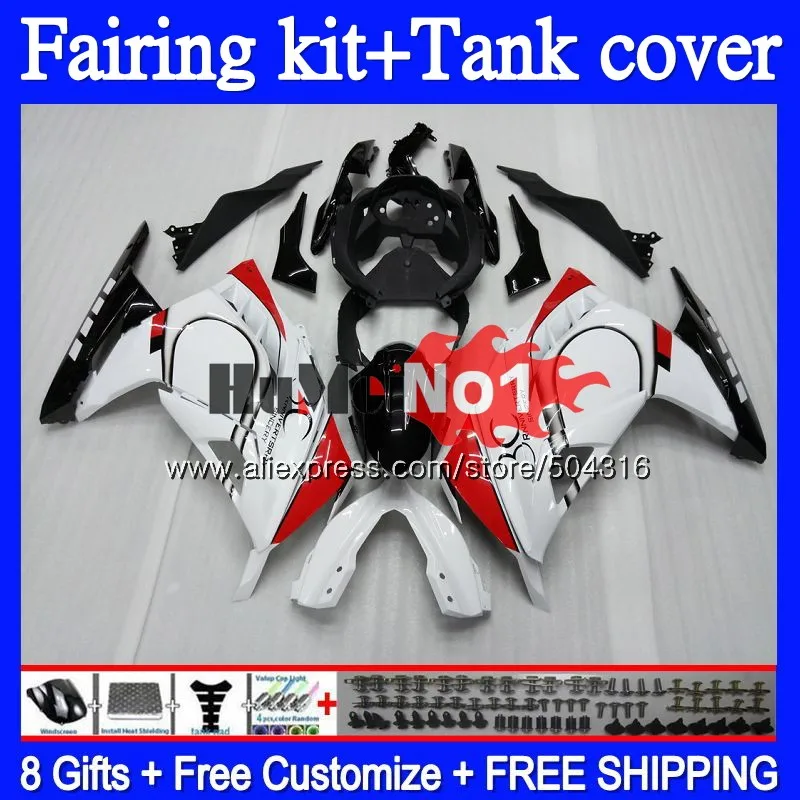 

Injection For KAWASAKI ZX-3R EX ZX 300R 2013 2014 2015 2016 2017 95MC.65 ZX300R EX300 R ZX3R 13 14 15 16 17 Red white Fairing