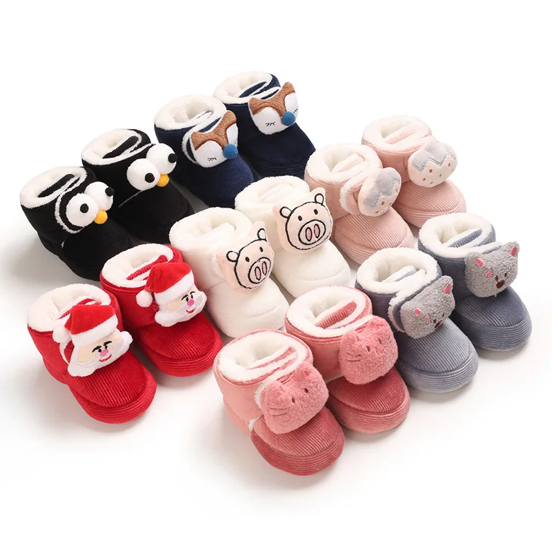 Lovely Warm Design Baby Girls Boys Toddler First Walkers Baby Shoes Soft  Cute Shoes Winter Non-Slip Baby Warm Shoes