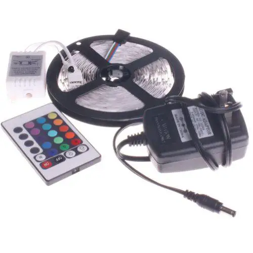 Adeeing 5 м 300 SMD3528 лампа бусины RGB световая полоса + 24 клавишный контроллер 12V3A