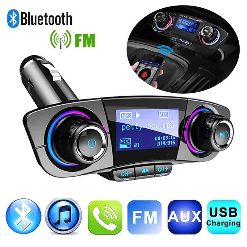 Беспроводной автомобильный mp3-плеер с Bluetooth fm-передатчик радио ЖК-дисплей USB