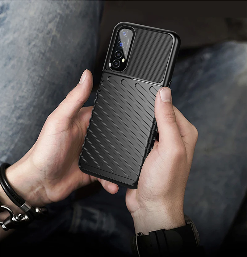 rugged fiber shield cover for oppo realme 7 case anti knock full cover back case for realme 7 6s 6 pro case for oppo realme 7 free global shipping