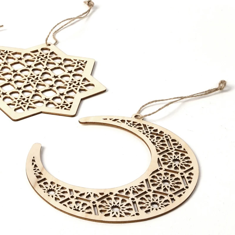 3 шт. Рамадан Луна деревянный ИД украшение Мубарак для дома мечеть мусульманский
