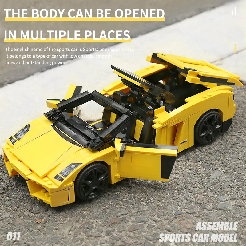 Yile 011 Technic Car Series 8169 Gallardo LP 560 4 скоростной спортивный автомобиль строительные блоки