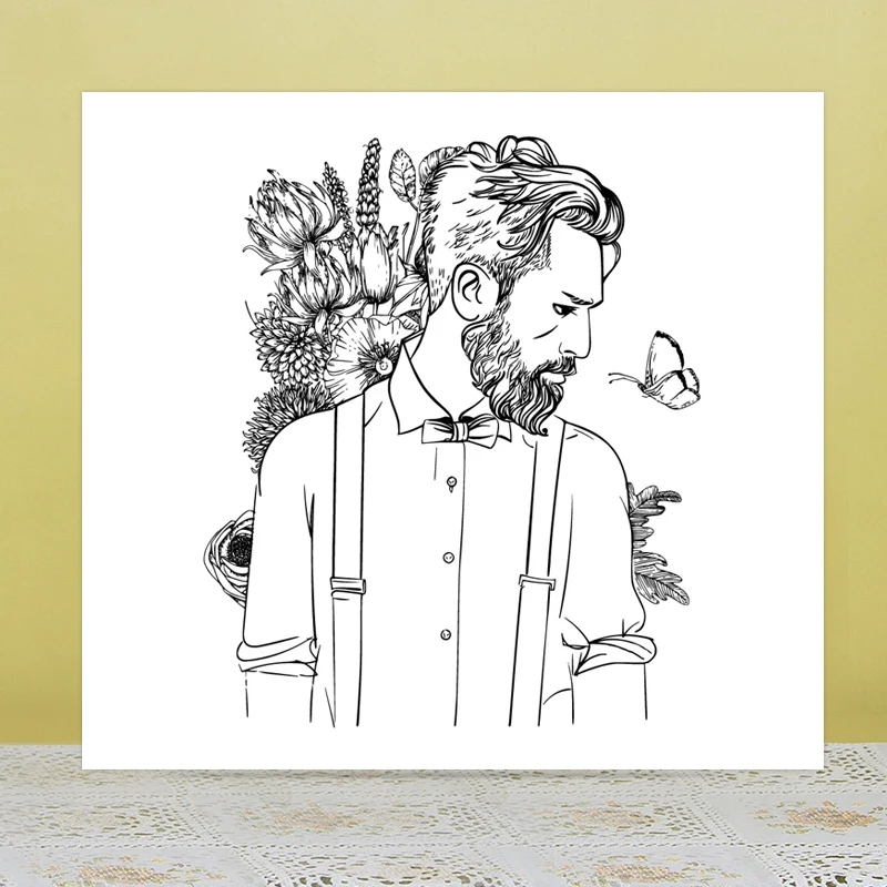 Элегантные мужские прозрачные штампы AZSG для скрапбукинга сделай