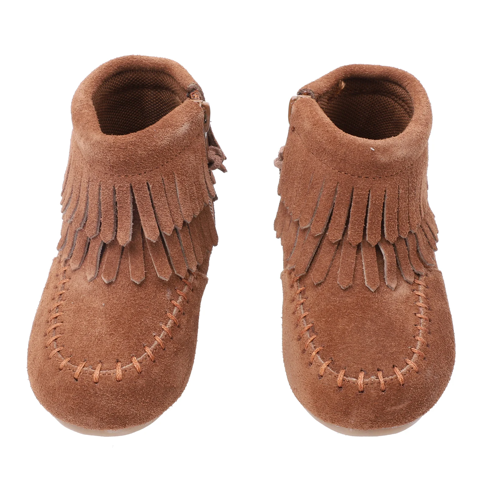 

1 Pair All-matched Kids Ankle Boots Girls Warm Cowhide Shoes Children Winter Shoes
