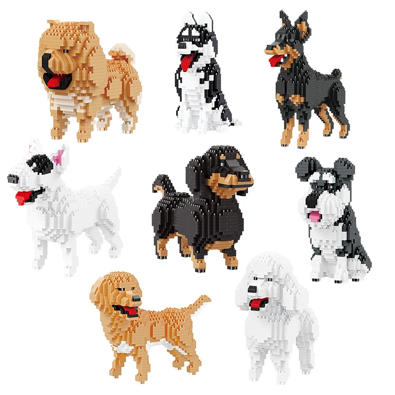 

957 Pcs Pet Dog Micro Building Brick Block Toys For Children Gift Suitable For 6+ Years DIY Assembly Building Blocks