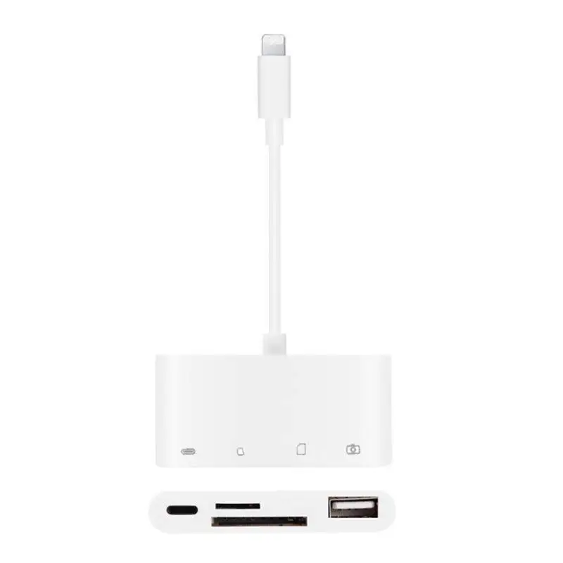 4 в 1 8-контактный кард-ридер для Lightning/TF/USB/Lightning Кабельный адаптер для iPhone Xr Xs X 8 7 6 Plus iPad