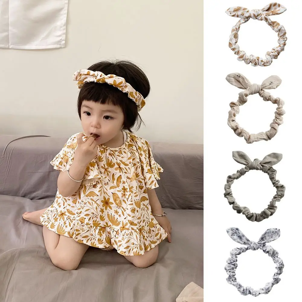 

2021 new girls cute print headband elastic hair ring children's hair accessories baby girl headbands