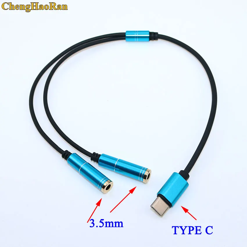 

Кабель-переходник с USB 3,1 типа C на два разъема 3,5 мм «штырь-гнездо» для наушников, аудиоразъем, Кабель-адаптер для Xiaomi 6 Letv 2 Max2
