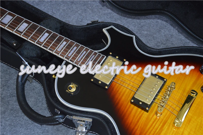 Suneye винтажная электрогитара Sunburst Tiger Grain Finish на заказ Гитара DIY Гитарный комплект