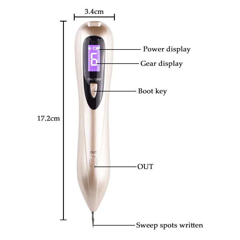 

Newest Plasma Pen Laser Skin Tattoo Dark Spots Removal Machine Facial Warts Tag Freckle Moles Removal Pen LCD Beauty Care Device