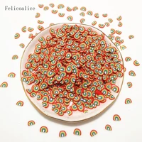 100g 7mm rainbow polymer clay slices for diy crafts plastic klei mud particles fruit clays sprinkles