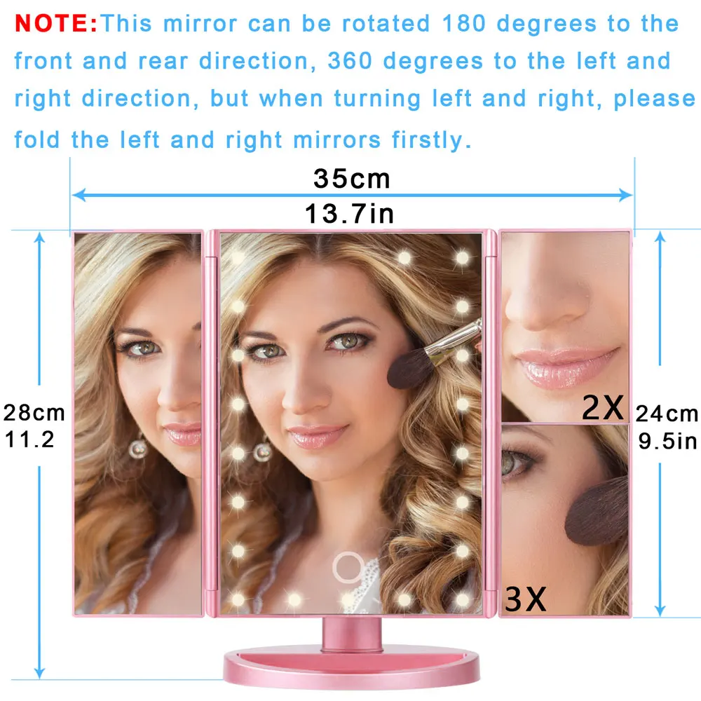 Pro 10X светодиодный светильник для макияжа увеличительное зеркало лампа лупа USB