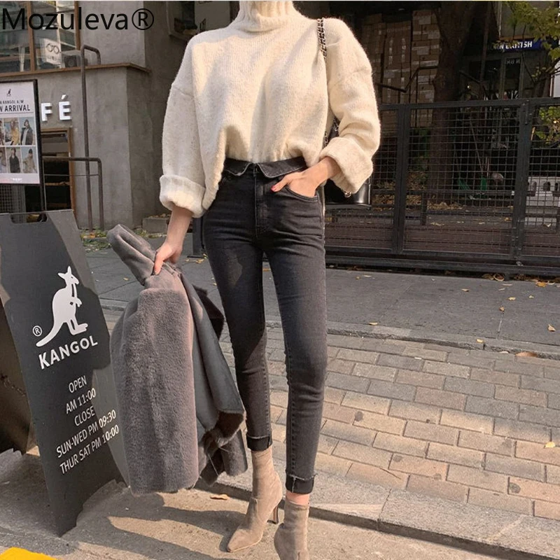 Женские Эластичные Джеггинсы Mozuleva узкие джинсы капри с бахромой и высокой талией