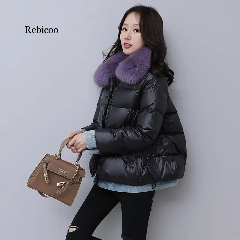 

Парка Rebicoo женская зимняя, с воротником из натурального Лисьего меха