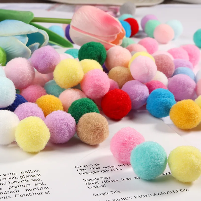 100 шт. 10/15/20/25 мм Мини пышная Нижняя Pom Poms помпонами ручной работы для детей игрушки