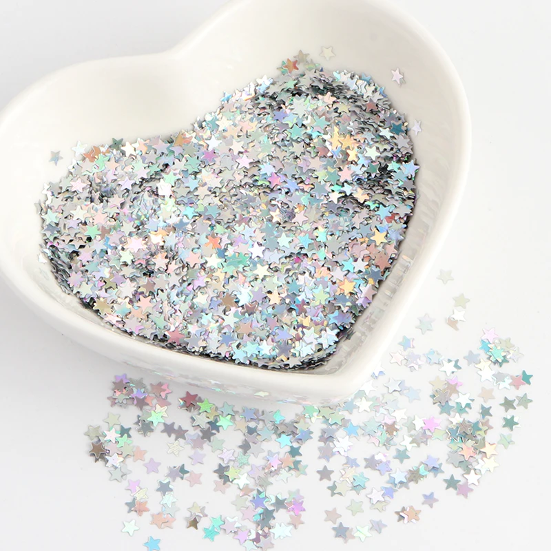 3 мм пайетки Мини звезды ультра-тонкие для ногтей ПЭТ лазерные искусства Маникюр