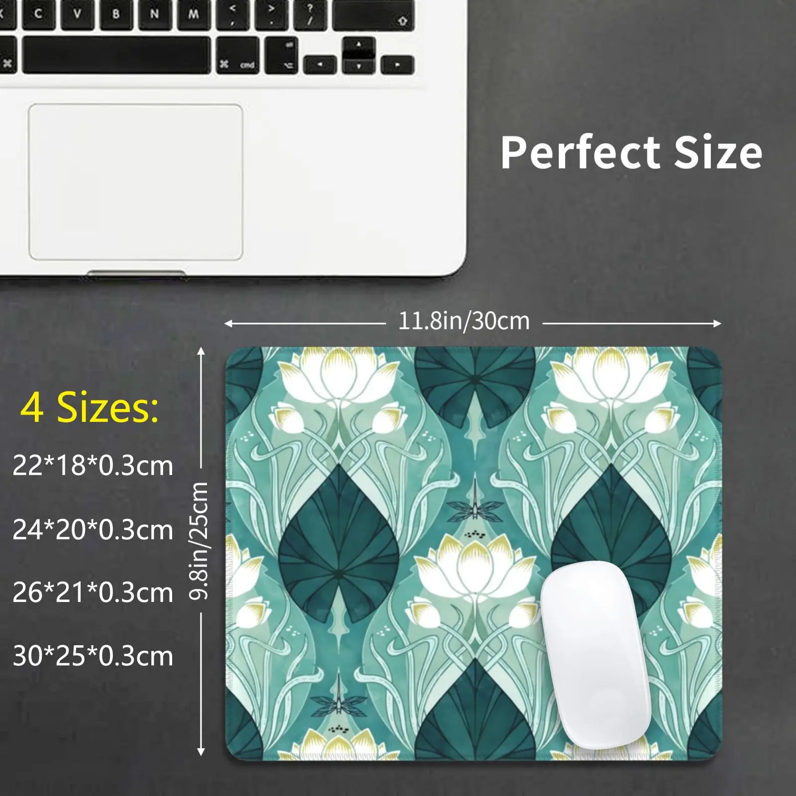 

Коврик для мыши с водяными лилилиями и цветочным принтом