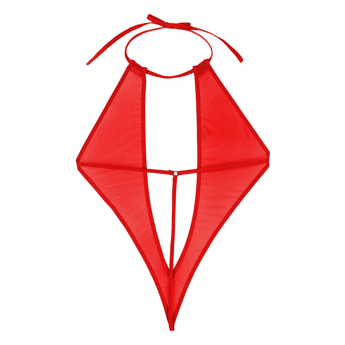 TiaoBug женский сексуальный купальник цельный прозрачный сетчатый Глубокий V