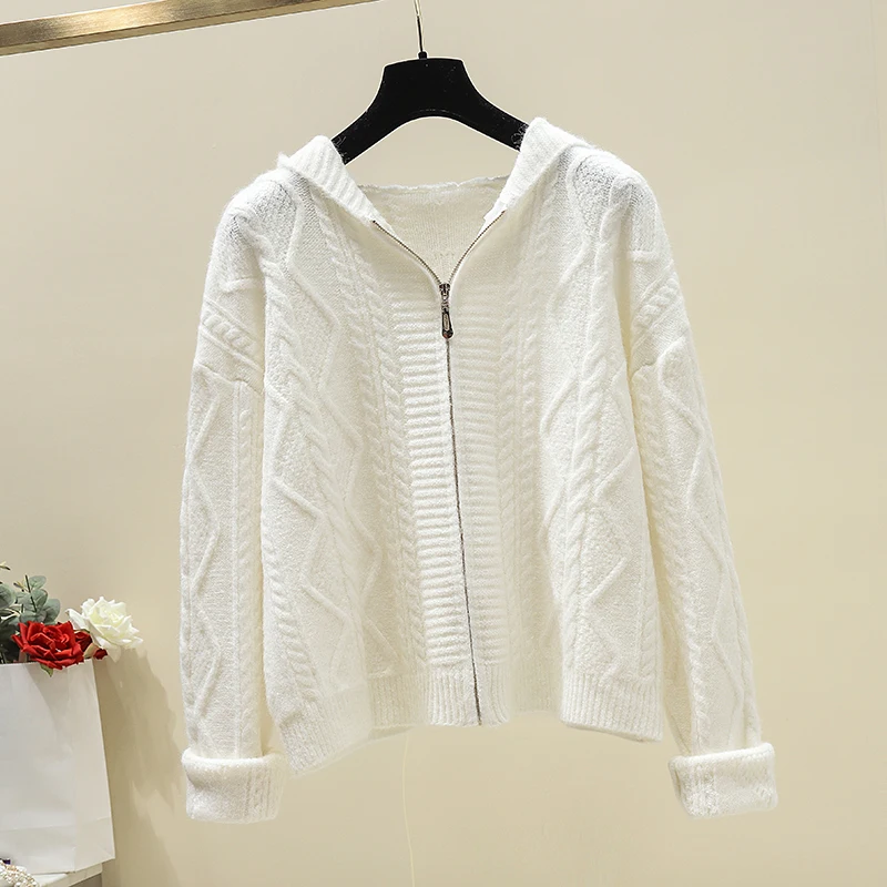 Женский свитер с капюшоном Heliar вязаный кардиган на молнии для осени 2019| |