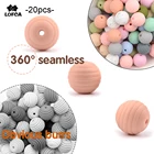 LOFCA 20 шт. силиконовые бусины для улей, спиральные Круглые бусины для прорезывания зубов для детей в пищевой промышленности, 15 мм, бусины для детских зубов с резьбой без бисфенола А