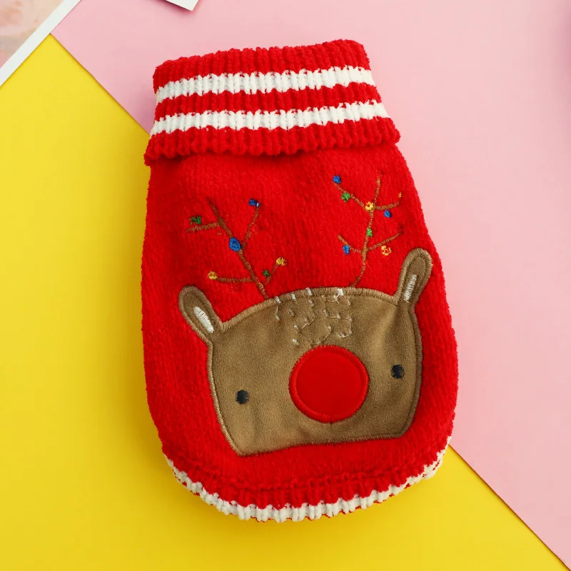 

Pet clothes autumn and winter new plush thickened doll collar bow to keep warm and keep out the cold winter dog fat PP cotton