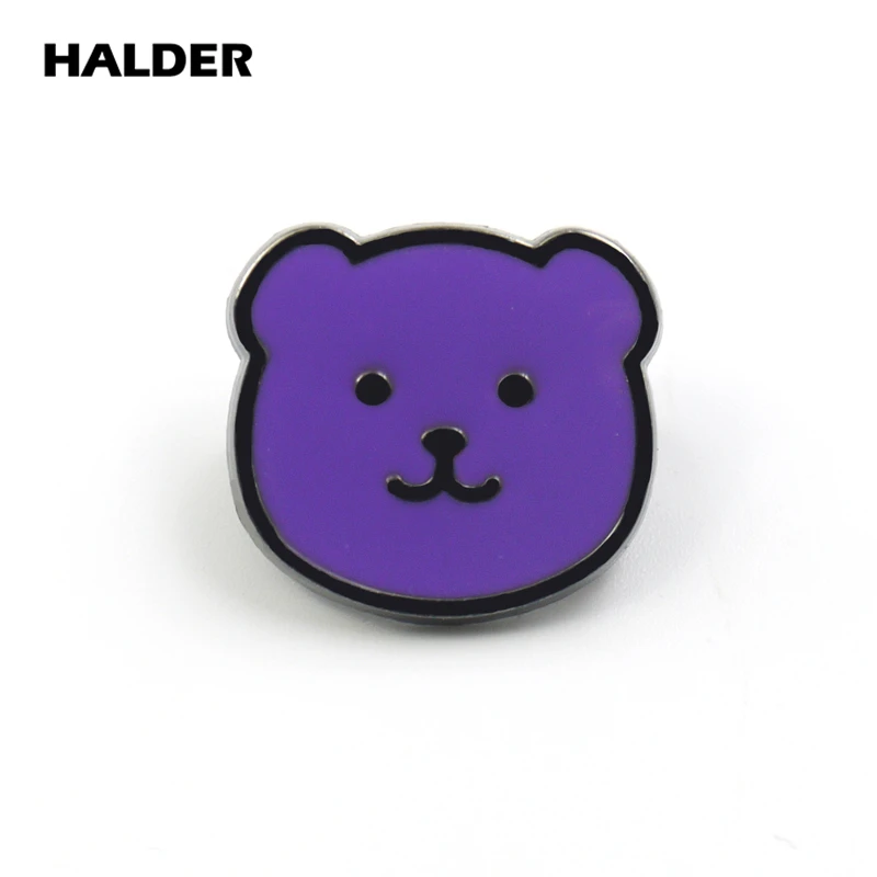 BR0009 HALDER мультфильм белый медведь милый плюшевый медведь Броши Модные ювелирные изделия коричневый Медведь булавки нагрудные значки с животными аксессуар подарок - Окраска металла: purple