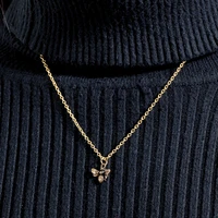 new compact simple bee lady necklace classic pendant insect charm long short chain accessories woman girl christmas jewelry gift