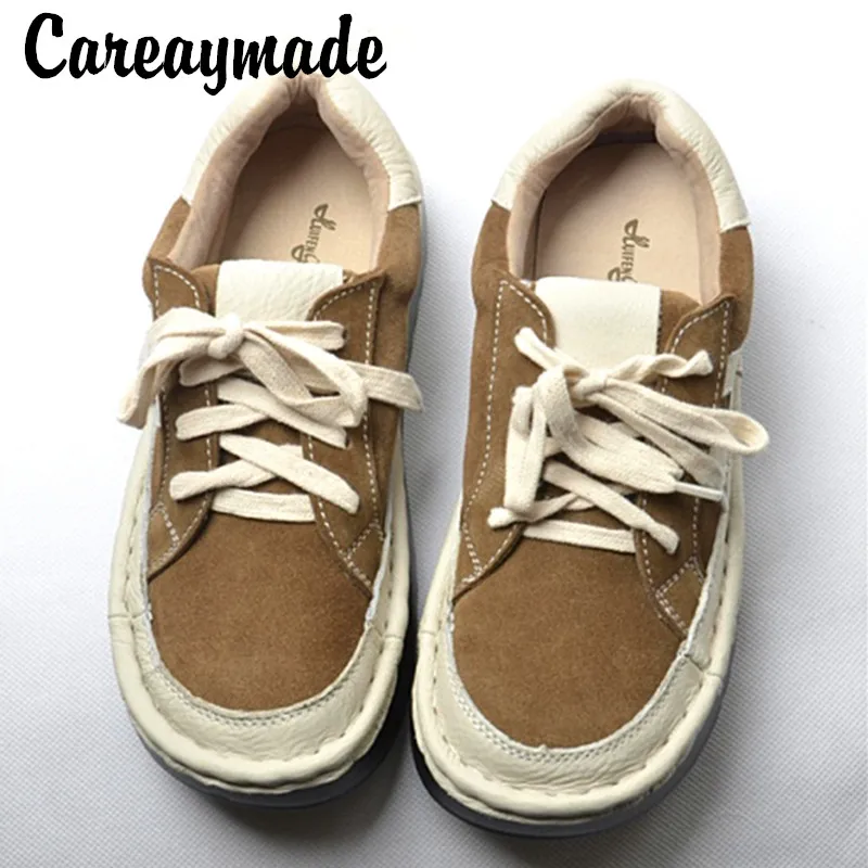 Новые туфли Careaymade из натуральной кожи ручной работы на плоской подошве в стиле