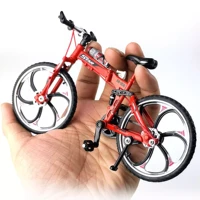 mini foldable bicycle model 18 scale metal model diecast city vehicle mountain bike simulation alloy toys collection for gifts