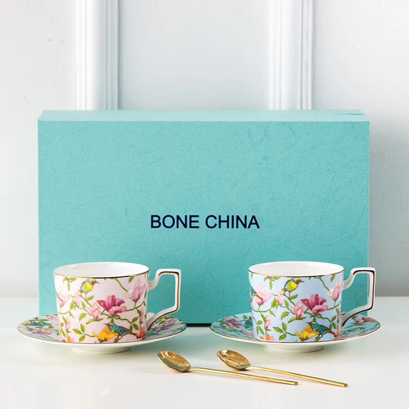 Весенний дизайн горячая распродажа костяной фарфор кофейная чашка и блюдце