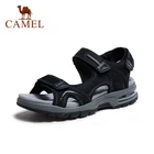 Мужские сандалии CAMEL из натуральной кожи, повседневные пляжные сандалии на плоской подошве, с липучкой и подушкой, спортивная обувь, лето 2021